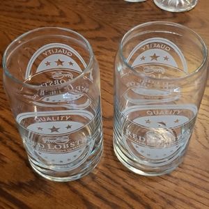 Pair of Red Lobster Etched Glasses